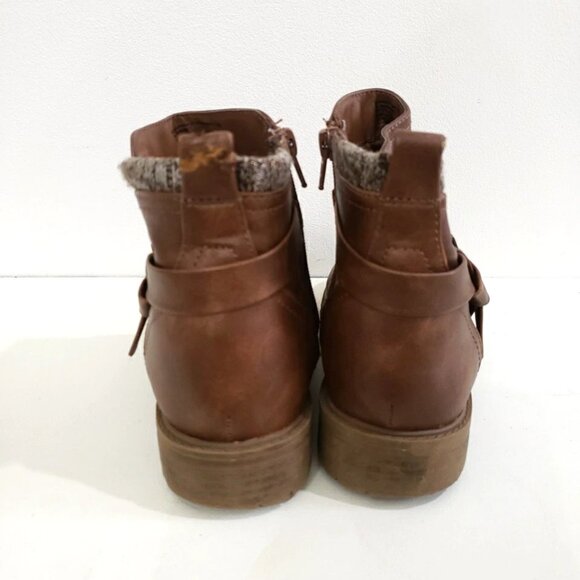 Wonder Nation Brown Sweater Knit Ankle Boots Girls Sz 6 - Picture 4 of 7